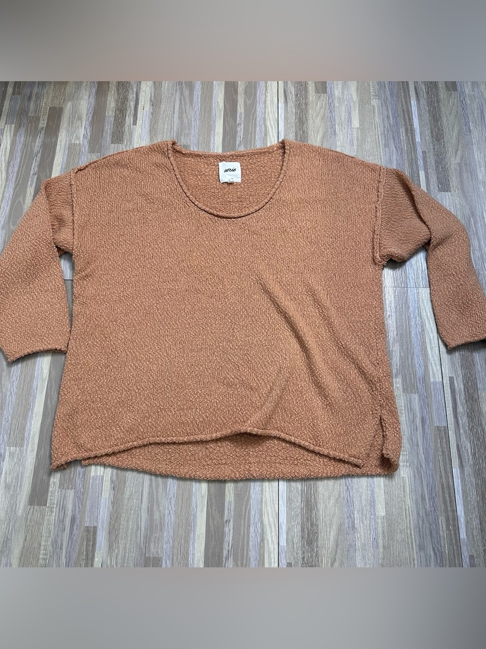 aerie Lightweight Scoop-Neck Oversized Sweater in Terracotta Women’s XL